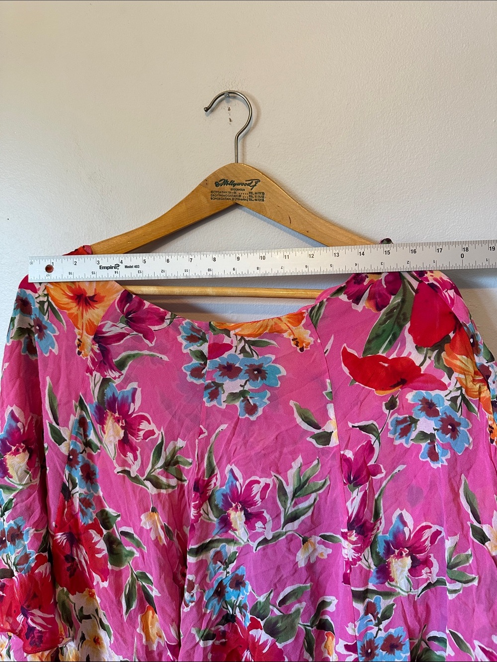 Ralph Lauren Vintage Floral Pink Lightweight Boho Poncho Blouse Women's 14P - Picture 6 of 8